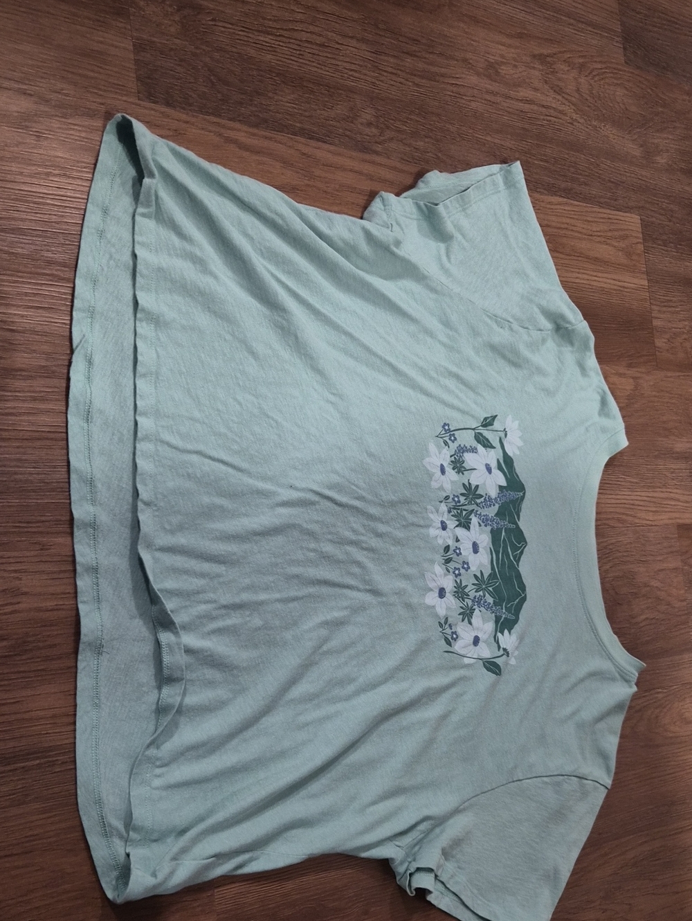 American Eagle Outfitters Light Mint Floral Graphic Tee